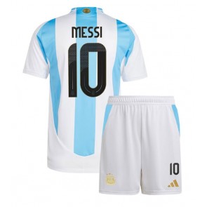 Argentina Lionel Messi #10 Hemmaställ Barn Copa America 2024 Kortärmad (+ Korta byxor)